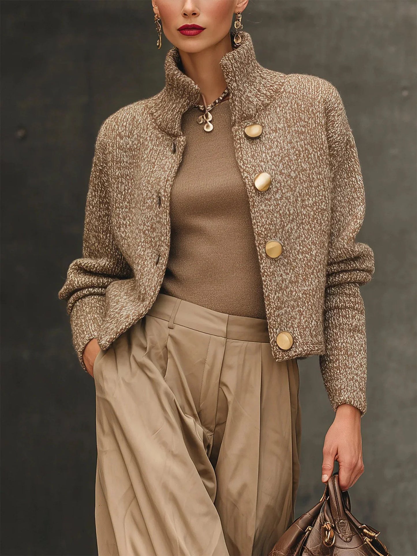 Chaqueta Moderna para Mujer con Botones Frontales - Diseño Corto y Elegante