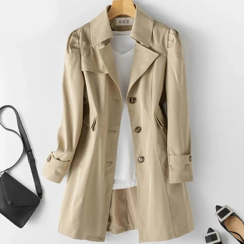 Eleganter mittelgroßer Damen-Trenchcoat – Victoria