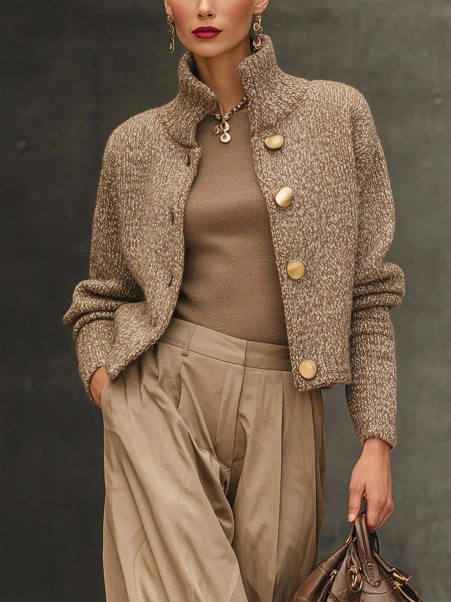 Chaqueta Moderna para Mujer con Botones Frontales - Diseño Corto y Elegante